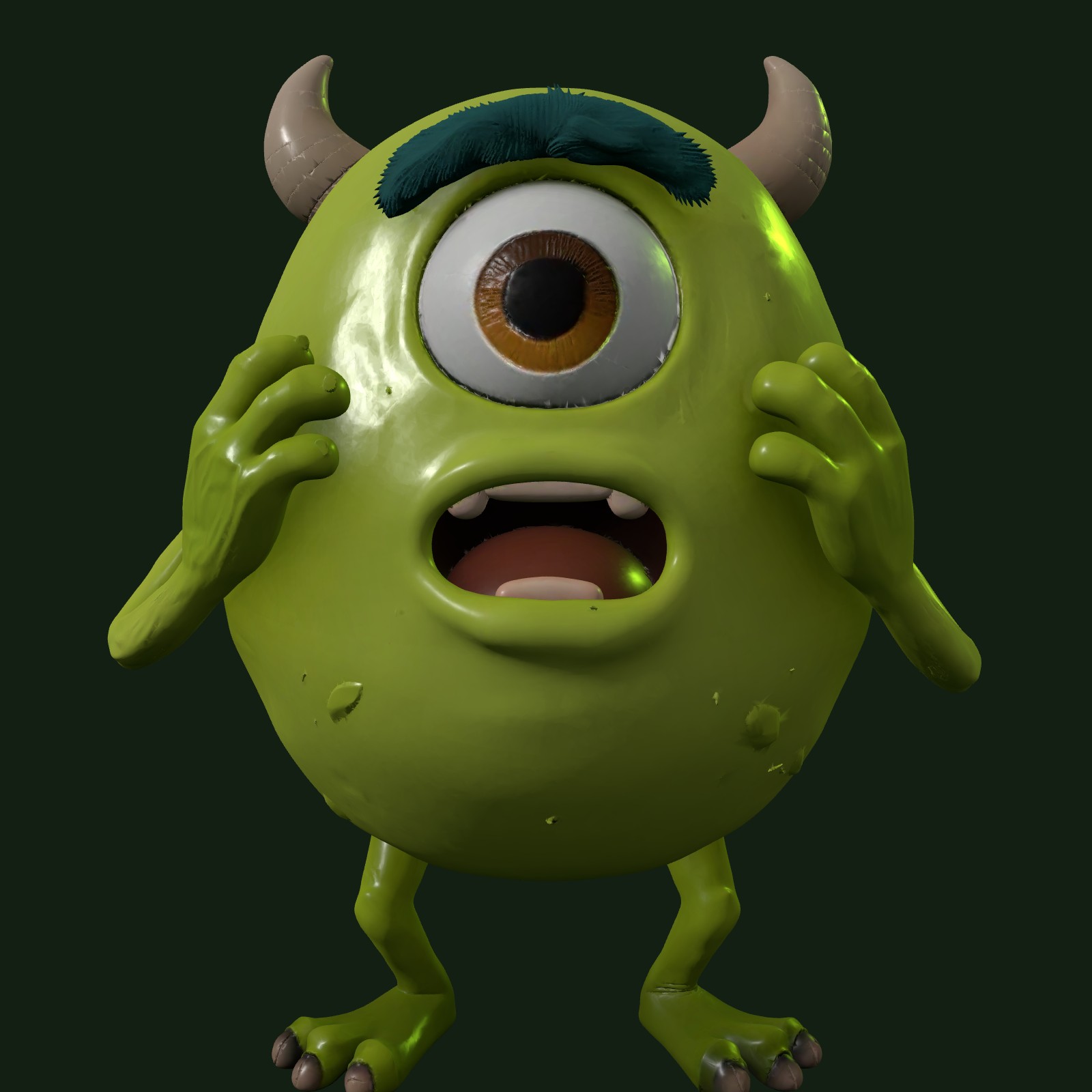Bazonki in shock with hands on his cheeks